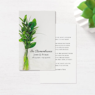Veneración en la tarjeta de oración del servicio f