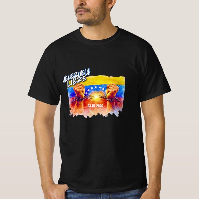 Venezuela Libre 2026 – Camiseta Celebrando Liberta (Anverso)