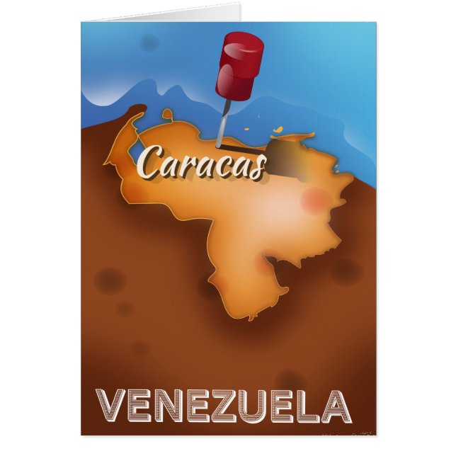 venezuela, poster de viajes vintage de Caracas (Frente)