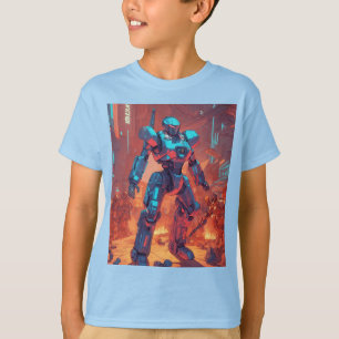 Vengadores en un denso ambiente urbano y camiseta