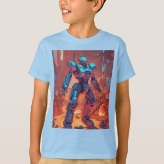 Vengadores en un denso ambiente urbano y camiseta