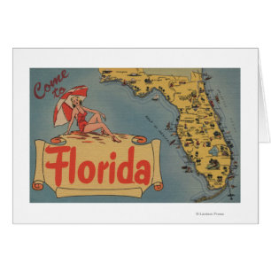 Venido al mapa de la Florida del estado, chica