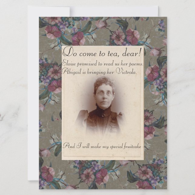 Venido al té, estimado - invitación del fiesta (Anverso)