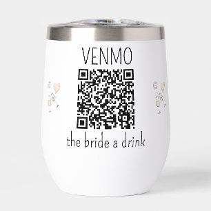 VENMO: La novia toma una copa Código QR fiesta de