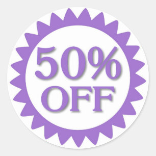 Venta 50% de pegatinas morados