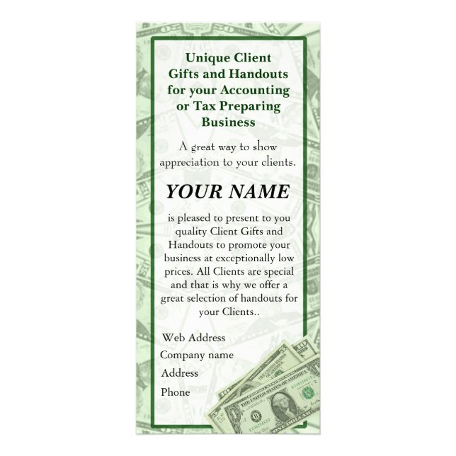 VENTA al impuesto o a las tarjetas del folleto del (Frente)