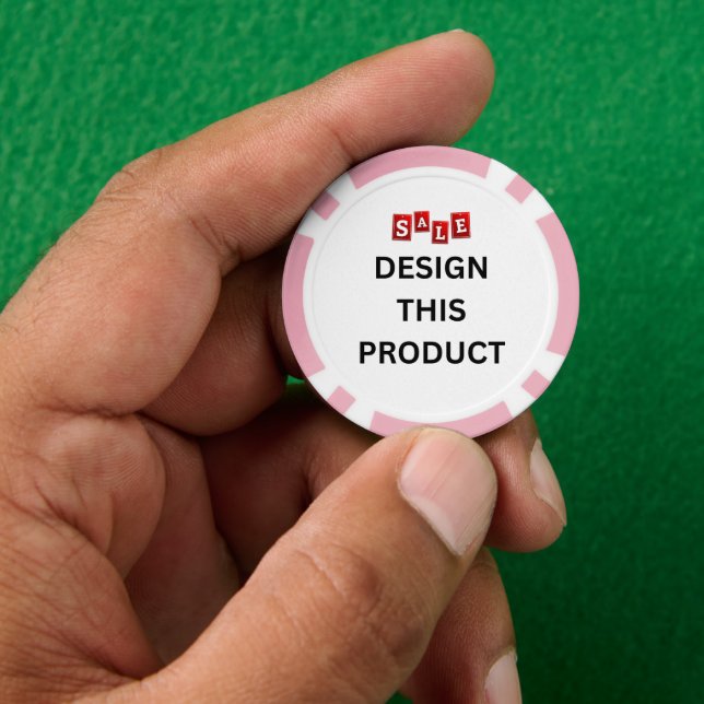 VENTA! Chips de póquer - Personalizado rosado (Mano)