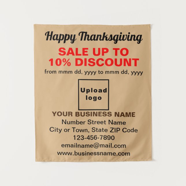 Venta de Acción de Gracias de Negocios en Tapiz Ma (Anverso)