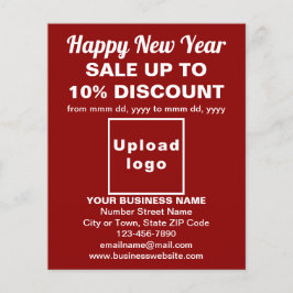 Venta de año nuevo de negocios en rojo volante