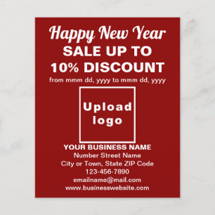 Venta de año nuevo de negocios en rojo volante
