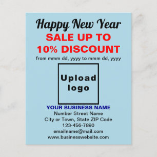 Venta de Año Nuevo en el Flyer Azul Ligero