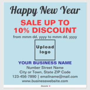 Venta de Año Nuevo en Pegatina de vinilo azul clar