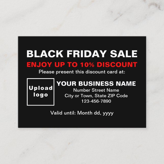 Venta de Business Black Friday con tarjeta de desc (Anverso)