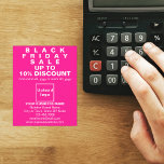 Venta de Business Black Friday en Pink Flyer<br><div class="desc">Volante de personalizable con Black Friday Sale, su nombre comercial y otra información de su negocio, un material de marketing que puede utilizar para atraer a más clientes. Personalizar y repártelo para atraer a más clientes a que compren sus productos o clientes para que les gusten sus servicios. Los colores...</div>