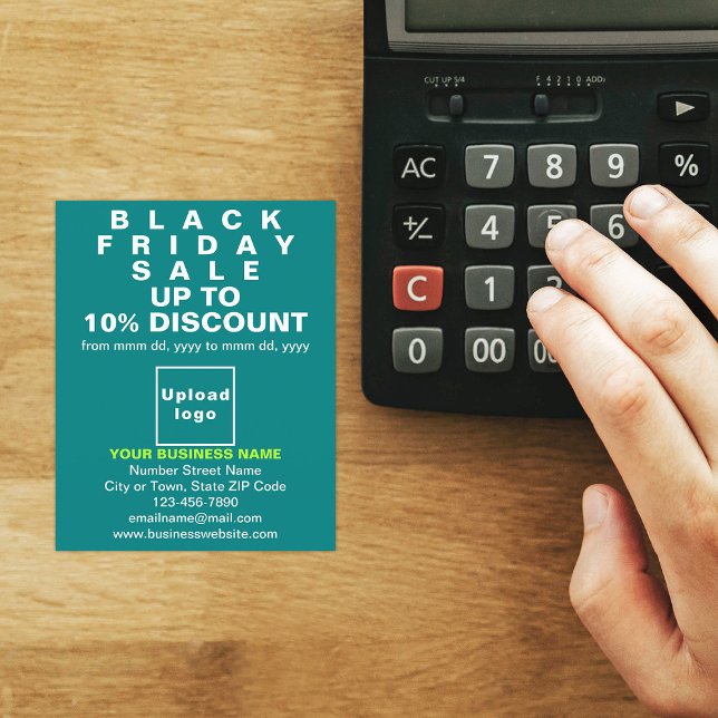Venta de Business Black Friday en un Volante Verde (Black Friday Sale on teal green flyer)