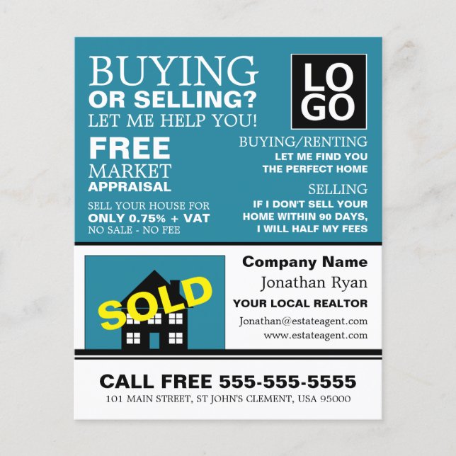 Venta de Casa, Realtor, Publicidad de Agente Inmob (Frente)