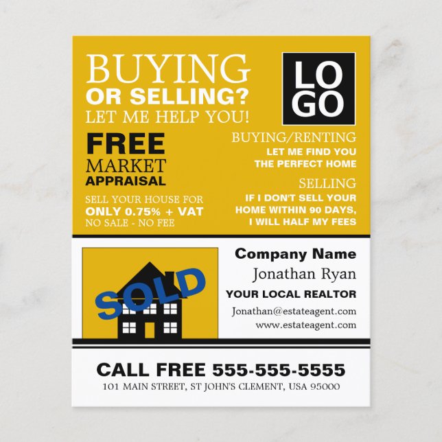 Venta de Casa, Realtor, Publicidad de Agente Inmob (Frente)