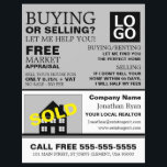 Venta de Casa, Realtor, Publicidad de Agente Inmob<br><div class="desc">Casa Vendida,  Realtor,  Estate Agent Advertising Flyers Por La Tienda De Tarjetas De Negocios.</div>