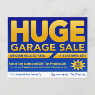 Venta de Garage Enorme - Tarjeta Postal
