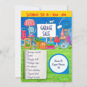 venta de garaje de personalizable, invitación a ve