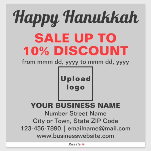 Venta de Hanukkah de Negocios en Calcomanía de Vin (Hoja)