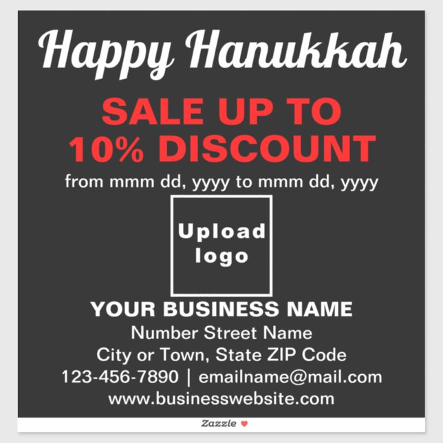 Venta de Hanukkah de Negocios en Calcomanía de Vin (Hoja)