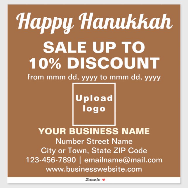 Venta de Hanukkah de Negocios en Calcomanía de Vin (Hoja)