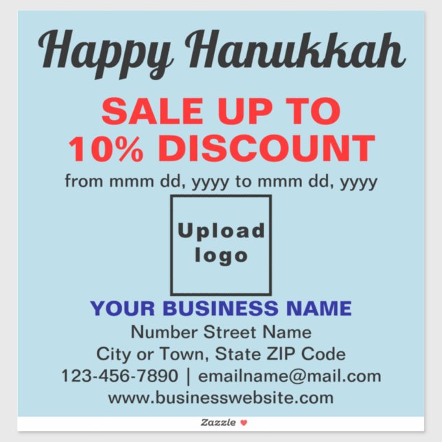 Venta de Hanukkah de Negocios en Calcomanía de Vin (Hoja)