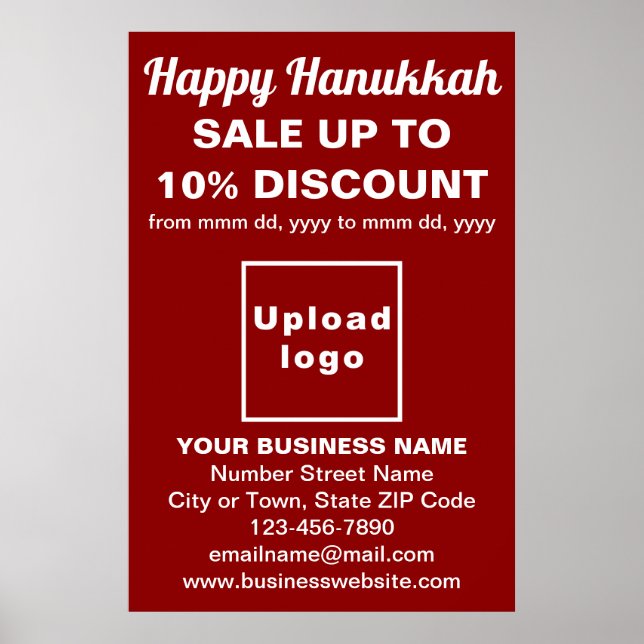Venta de Hanukkah de Negocios en Póster Rojo (Frente)
