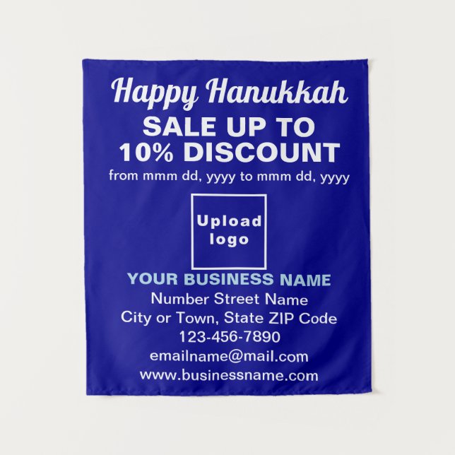 Venta de Hanukkah de Negocios en Tapiz Azul (Anverso)