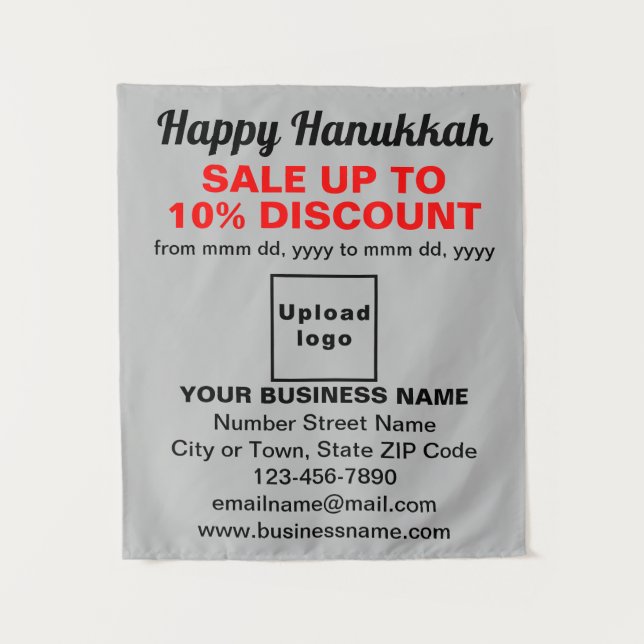 Venta de Hanukkah de Negocios en Tapiz Gris (Anverso)