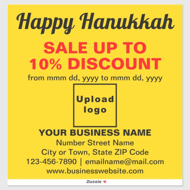 Venta de Hanukkah Empresarial en Calcomanía de Vin (Hoja)