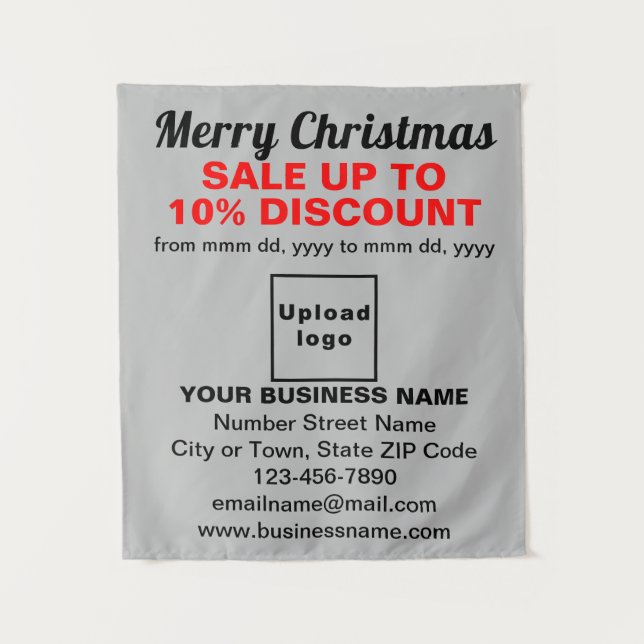 Venta de Navidad de Negocios en Tapiz Gris (Anverso)