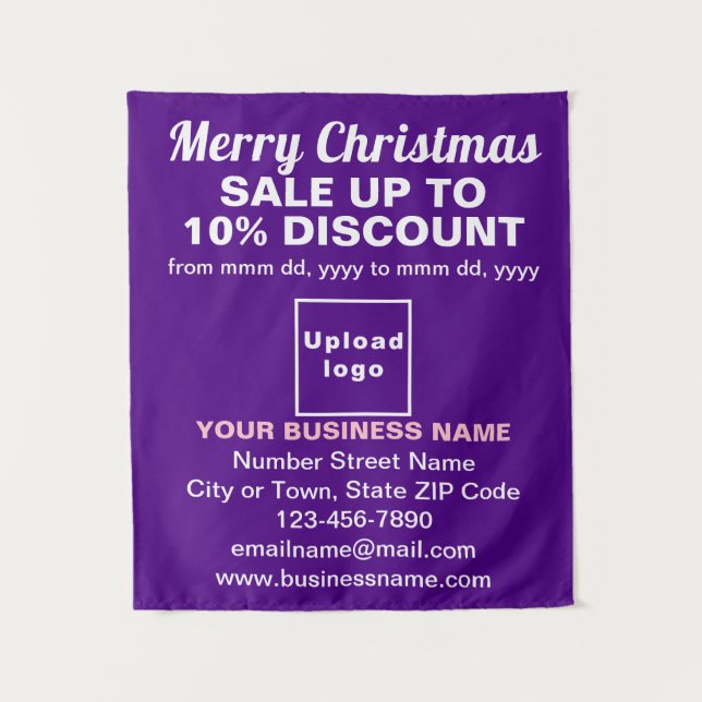 Venta de Navidad de Negocios en Tapiz Púrpura (Anverso)