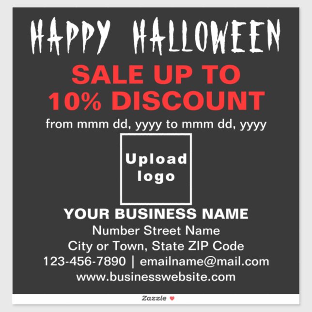 Venta de Negocios de Halloween en Calcomanía de Vi (Hoja)