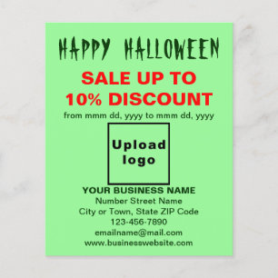 Venta de negocios de Halloween en flyer verde clar