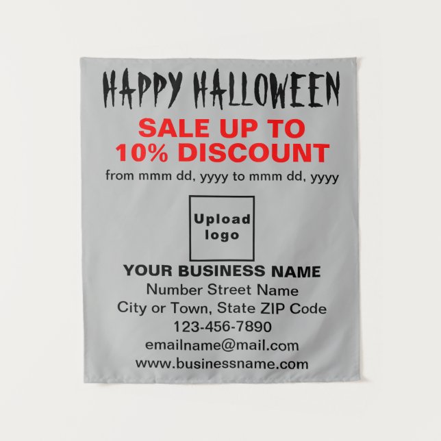 Venta de negocios de Halloween en Tapiz Gris (Anverso)