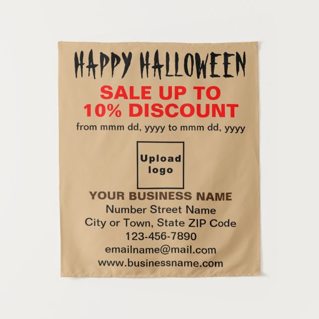 Venta de negocios de Halloween en tapiz marrón cla (Anverso)