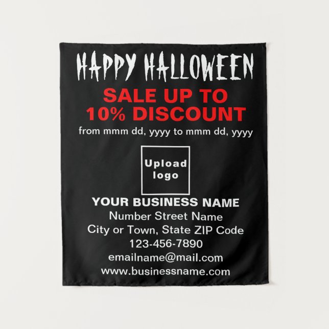 Venta de negocios de Halloween en tapiz negro (Anverso)