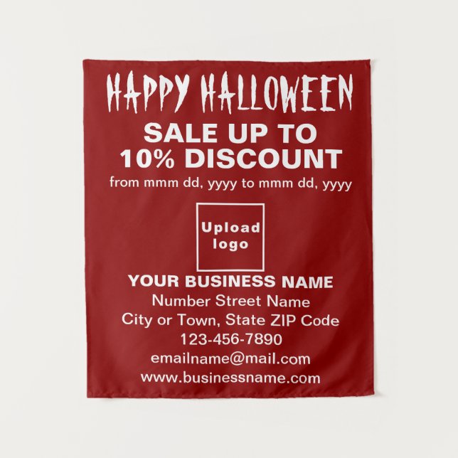 Venta de negocios de Halloween en tapiz rojo (Anverso)