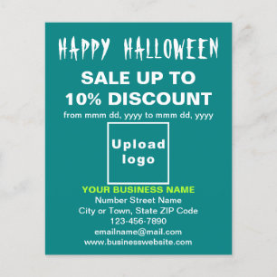 Venta de negocios de Halloween en un volante verde