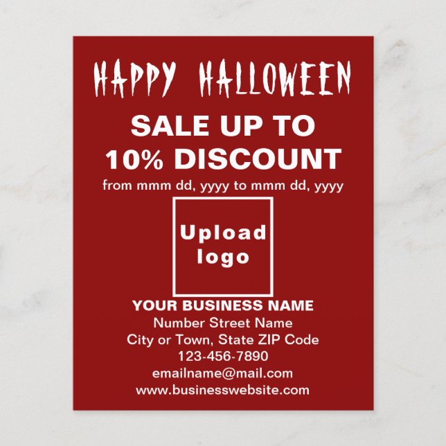 Venta de Negocios de Halloween en Volante Rojo (Frente)