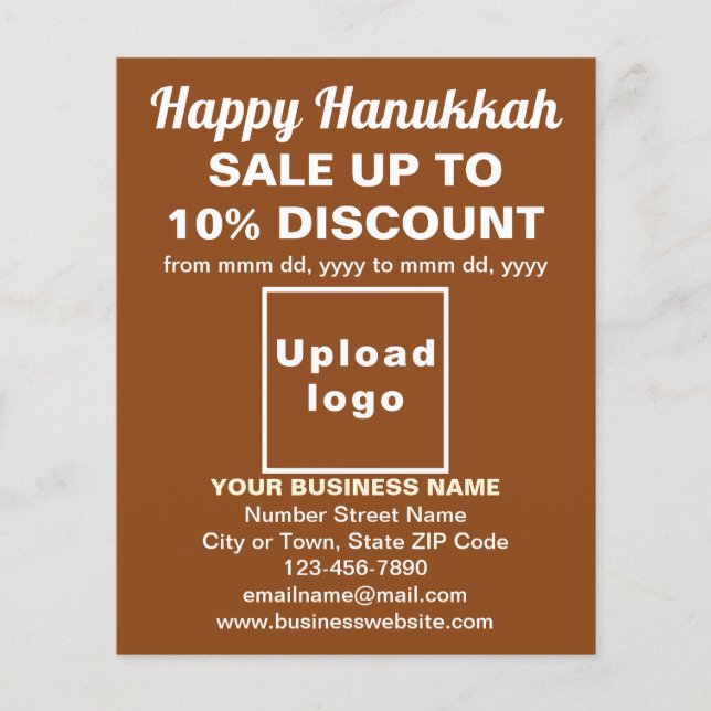 Venta de negocios de Hanukkah en el volante marrón (Frente)
