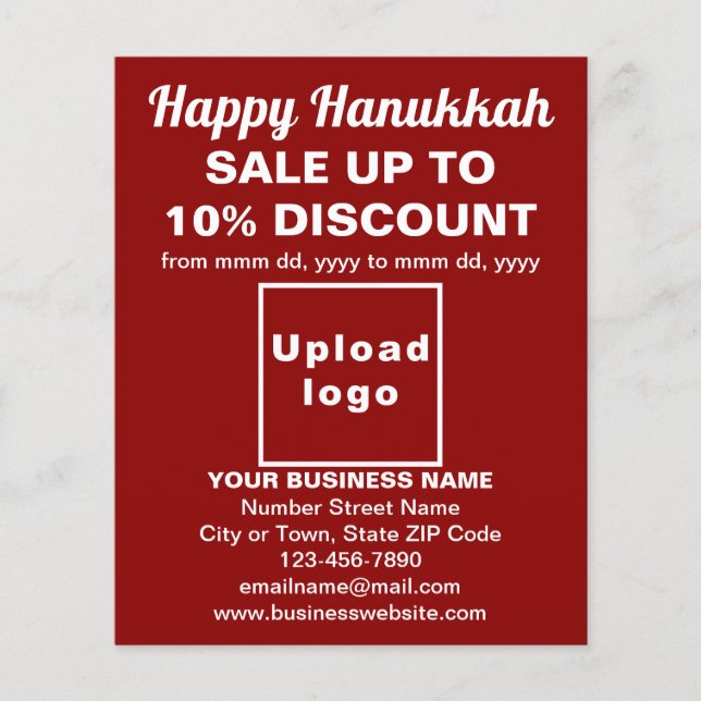 Venta de negocios de Hanukkah en el volante rojo (Frente)
