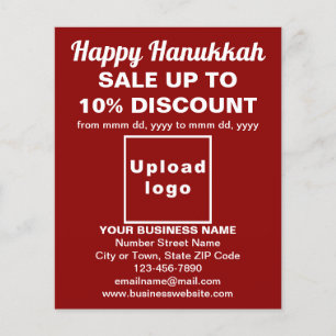 Venta de negocios de Hanukkah en el volante rojo
