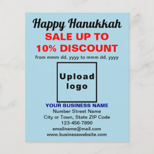 Venta de negocios de Hanukkah en Flyer azul claro