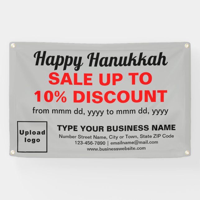 Venta de negocios de Hanukkah en pancarta de Rectá (Horizontal)