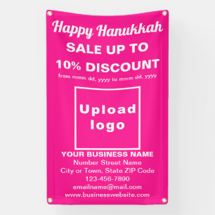 Venta de negocios Hanukkah en pancarta rosa