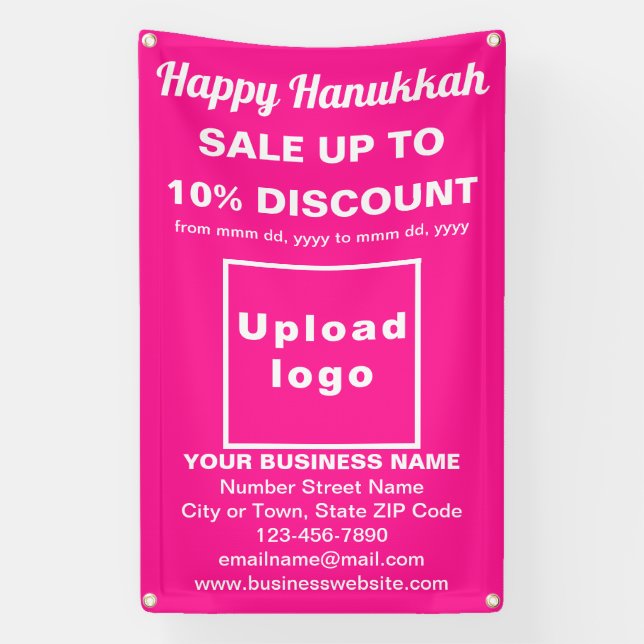 Venta de negocios Hanukkah en pancarta rosa (Vertical)