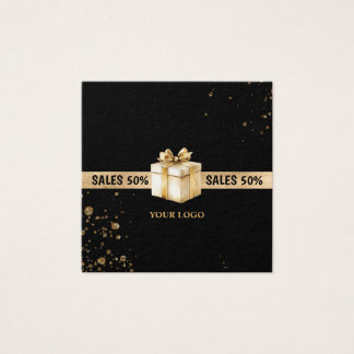 Venta de tarjetas de regalo 50% purpurina de oro n